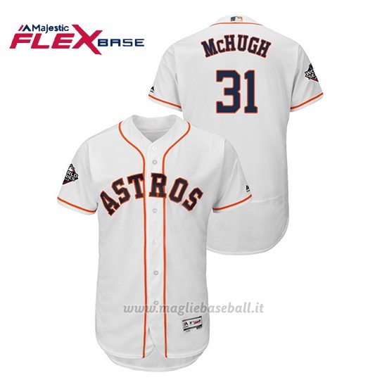 Maglia Baseball Uomo Houston Astros 31 Collin Mchugh 2019 World Series Bound Flex Base Bianco